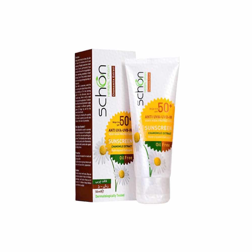 کرم محافظ آفتاب 50%فاقدچربی بژ شون