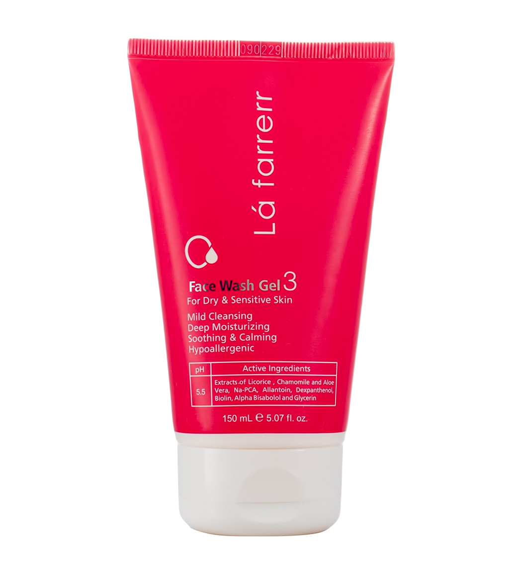 ژل شستشوی صورت مخصوص پوست های خشک و حساس 3 لافارر