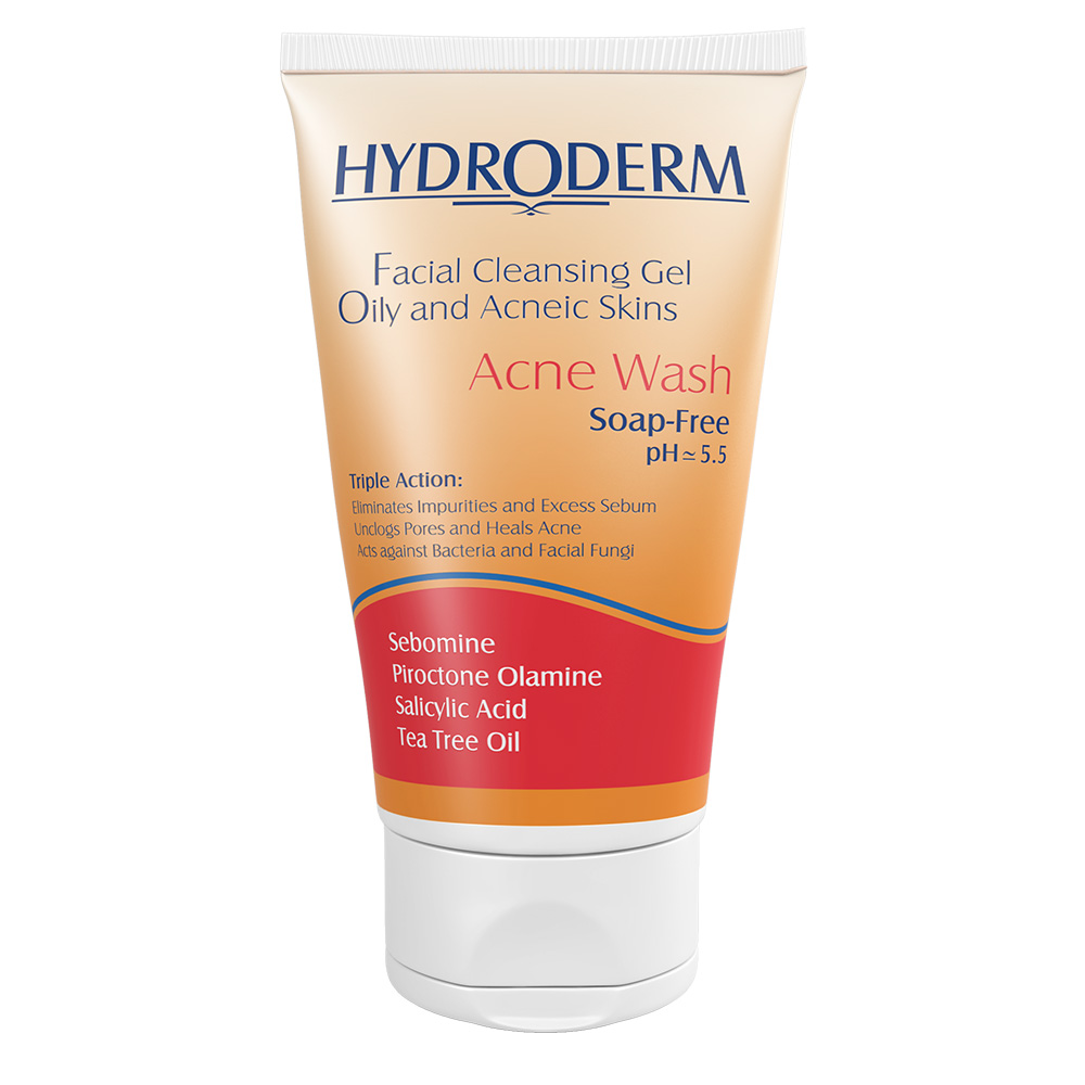 ژل شستشوی صورت مخصوص پوست چرب وجوشدار آکنه ای وحساس هیدرودرم