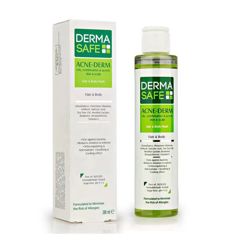 شامپوسروبدن مخصوص پوست های چرب درماسیف